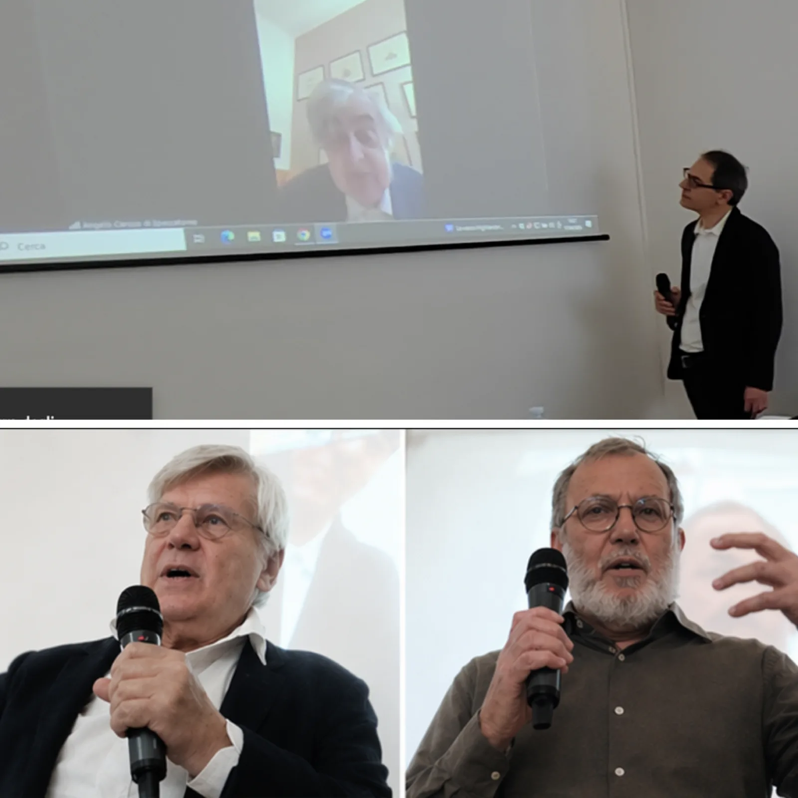 Online and in-person speakers during the PolisMaker presentation event.